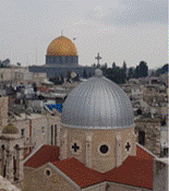 view to Temple Mount and the Western Wall